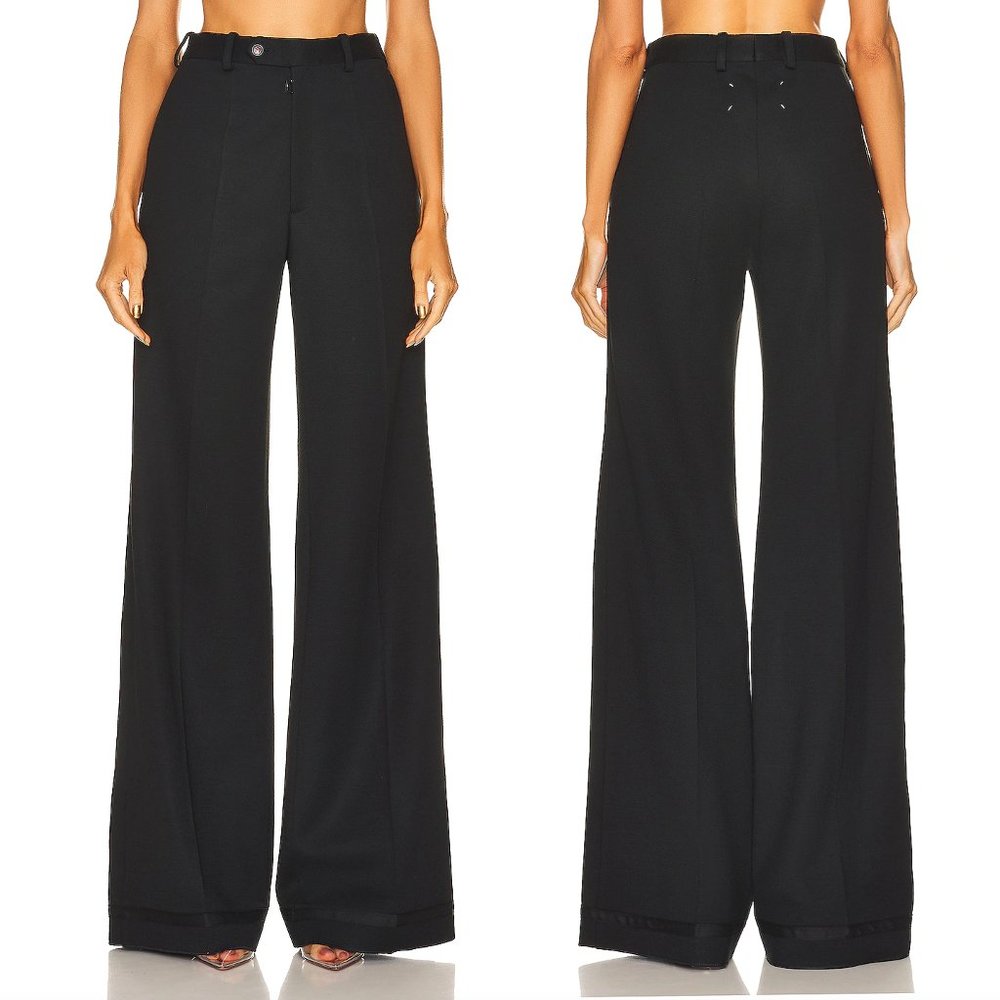 NEW Maison Margiela Flare Pants in Black Wide Leg Trouser 38 / 2 / XS / Small - Picture 1 of 2